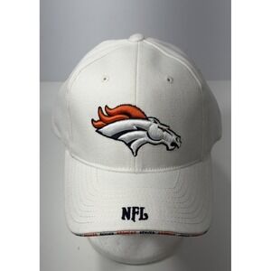 Denver Broncos NFL team apparel Reebok hat white strap back Vintage Cap Y2K